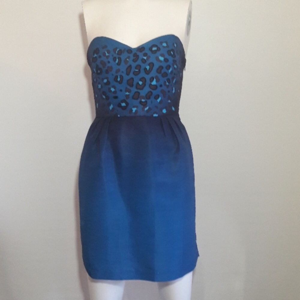 NWT Silence + Noise Blue Ombre Strapless D…